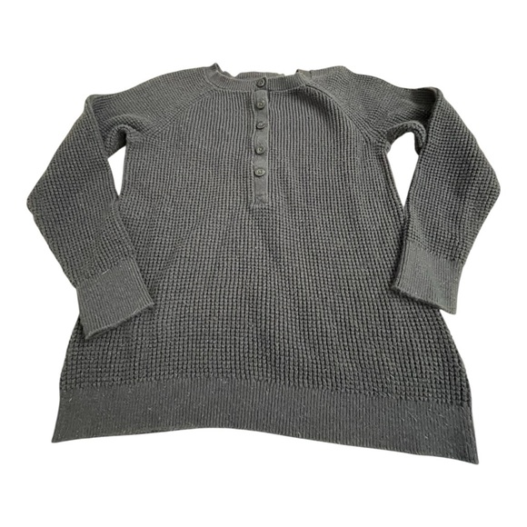 L.L. Bean Tops - LL Bean Navy Blue Waffle Knit Henley Sweater Women’s Medium
